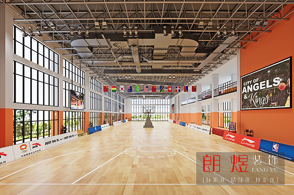 室內(nèi)運(yùn)動(dòng)籃球場館裝修效果圖