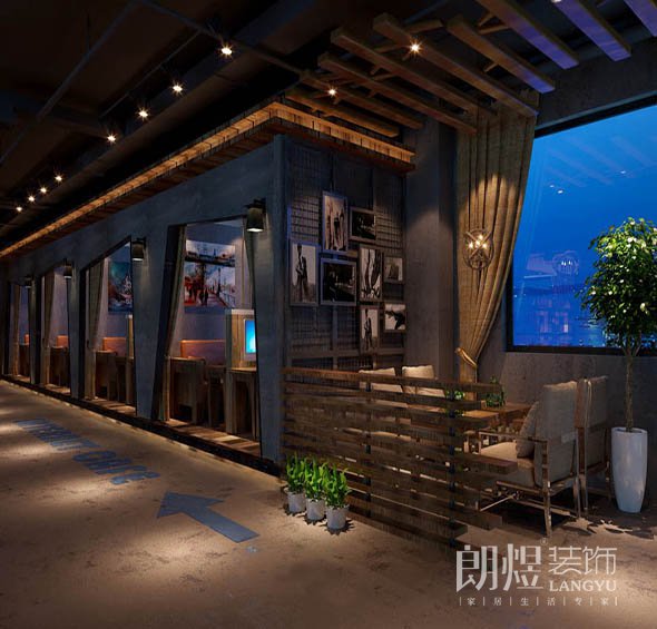 動感時尚電競網咖裝修效果圖