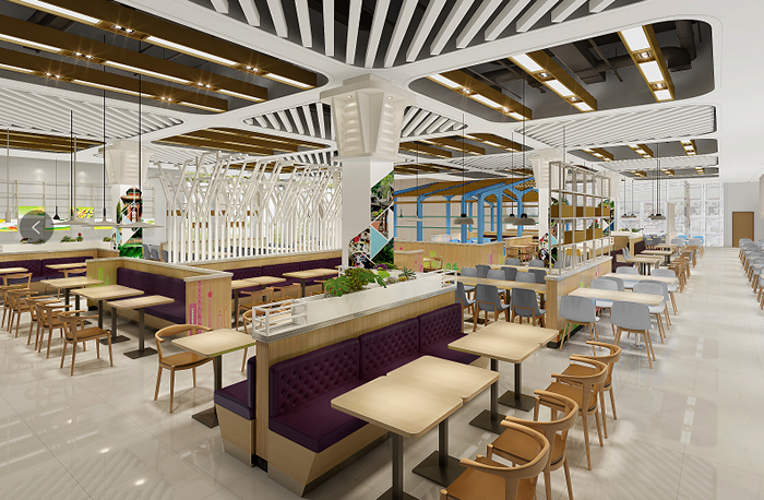 成都華為工廠餐廳-大廳設計效果圖