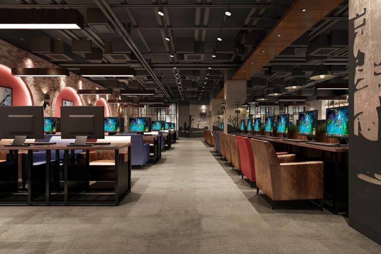 網(wǎng)咖桌椅布局設計效果圖