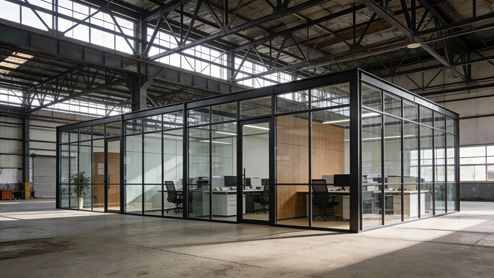 鋼結構廠房內辦公隔墻圖6