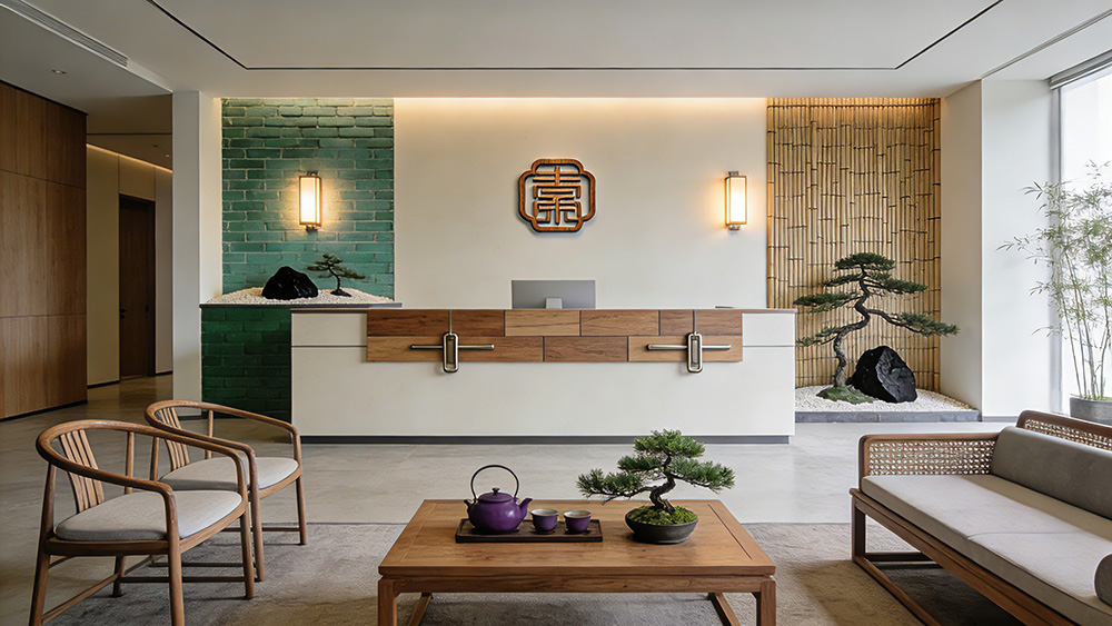 新中式禪意風辦公室前臺